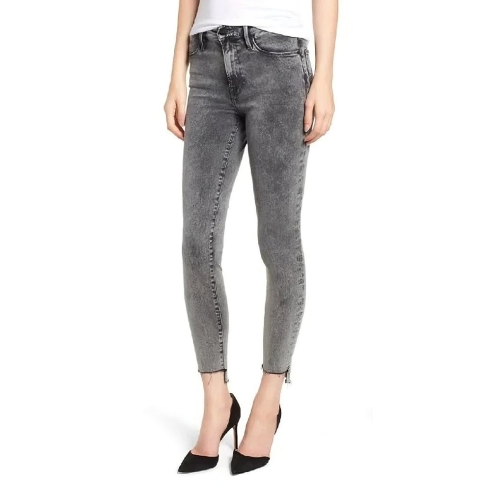 FRAME Denim Le High Skinny Acid Wash Stagger Hem Jeans - Size 25